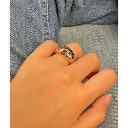 Bague en Plaque Or Tutti Frutti
