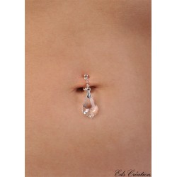 Clip Nombril plaqué argent Cristal Barroque Swarovski