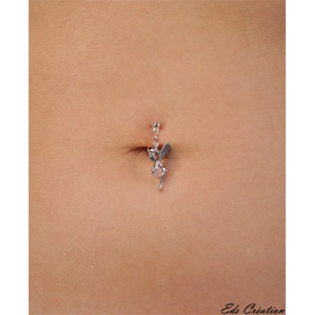 Faux piercing Argent Fée Quartz Rose