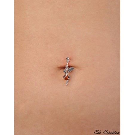 Faux piercing Argent Fée Ambre