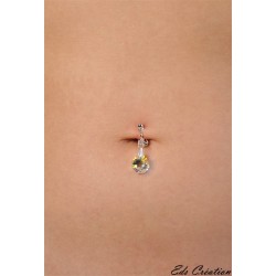 clip nombril Argent cristal Swarovski Aurore Boréale