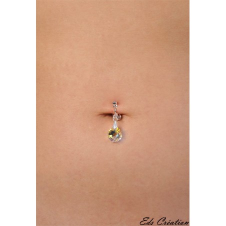 clip nombril Argent cristal Swarovski Aurore Boréale