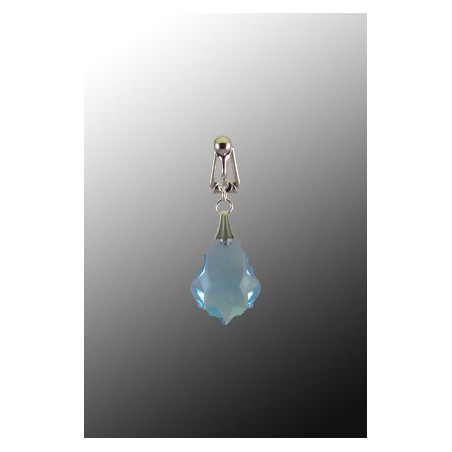 Clip Clitoris Argent Barroque Cristal Bleu Swarovski