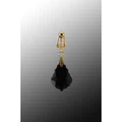 Clip clitoris plaqué or Barroque Noir jet Swarovski