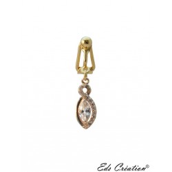 Clip nombril plaqué or infinity cristal