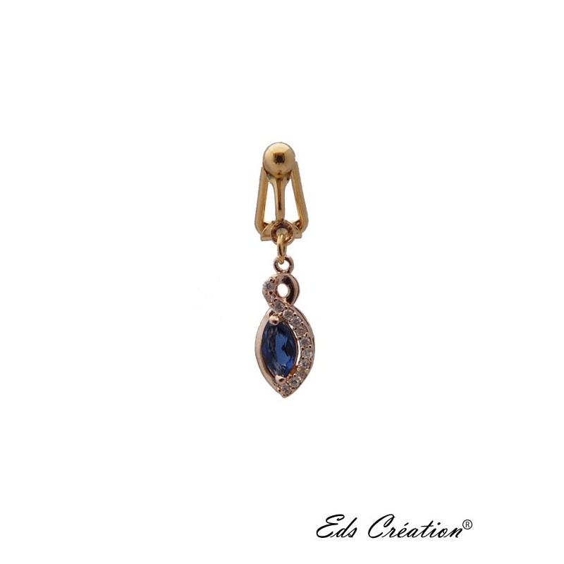 Clip nombril plaqué or infinity Saphir Clip nombril plaqué or infinity Saphir