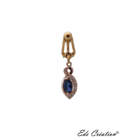 Clip nombril plaqué or infinity Saphir