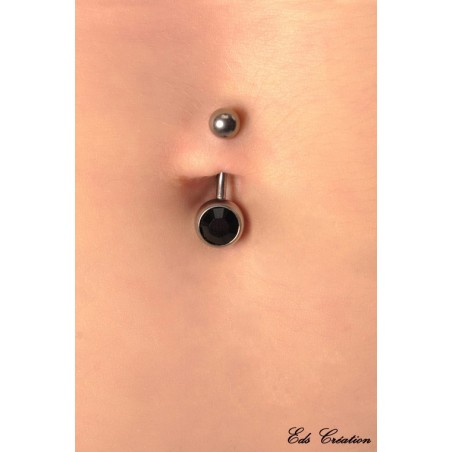 Piercing banane nombril titane noir