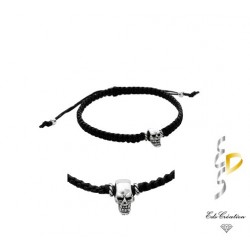 Cockring Macramé tête de mort Argent