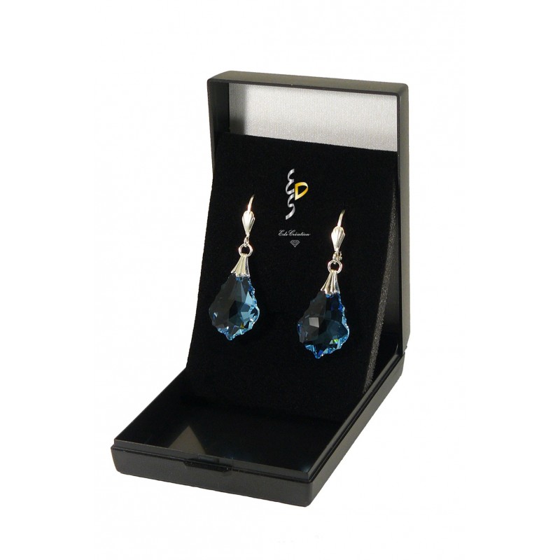 Boucle d'oreille argent Barroque cristal Aquamarine Boucle d'oreille argent Barroque cristal Aquamarine