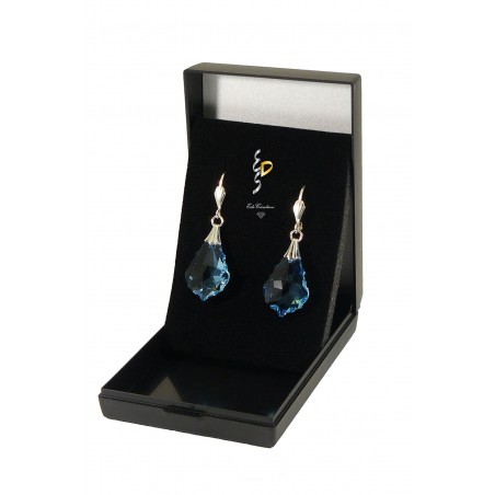 Boucle d'oreille argent Barroque cristal Aquamarine