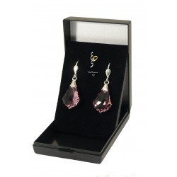 Boucle d'oreille argent Barroque cristal Rose