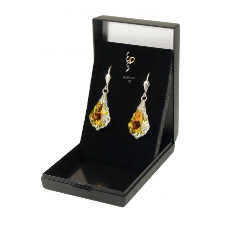 Boucle d'oreille argent Barroque cristal Aurore boréale
