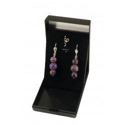 Boucle d'oreille Argent avec perles Jaspe impérial violet