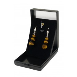 Boucle d'oreille argent oeil de tigre