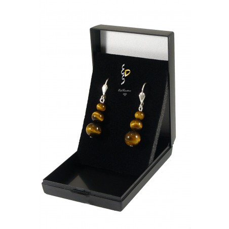 Boucle d'oreille argent oeil de tigre