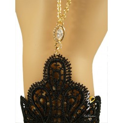 Chaine de main or infinity cristal Dentelle Noir