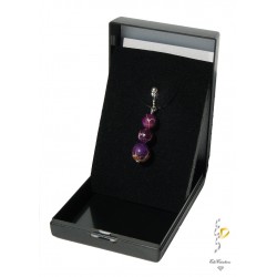 Clip nombril plaqué Argent diapason jaspe impérial Violet