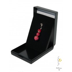 Clip nombril plaqué Argent diapason jaspe impérial Rose