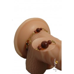 Cockring Plaqué Or pierre de sable Or
