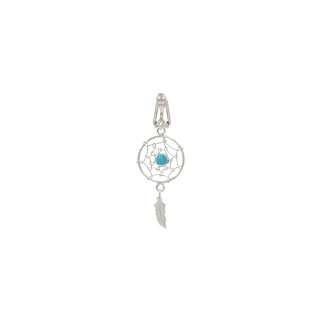 Clip nombril attrape rêve argent perle howlite