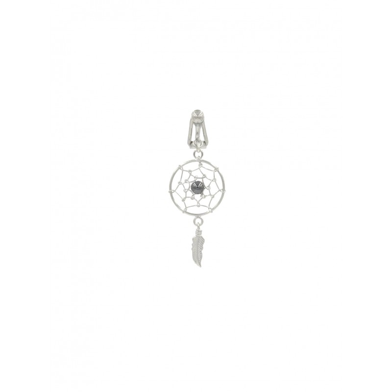 Clip nombril attrape rêve argent perle hematite Clip nombril attrape rêve argent perle hematite