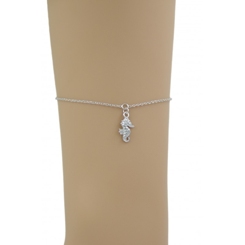 chaîne de cheville Argent Massif rhodié Hippocampe chaîne de cheville Argent Massif rhodié Hippocampe